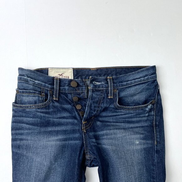 Hollister Men's Skinny Jeans Straight Leg Button Fly Distressed size 28 x 30 - Picture 3 of 8